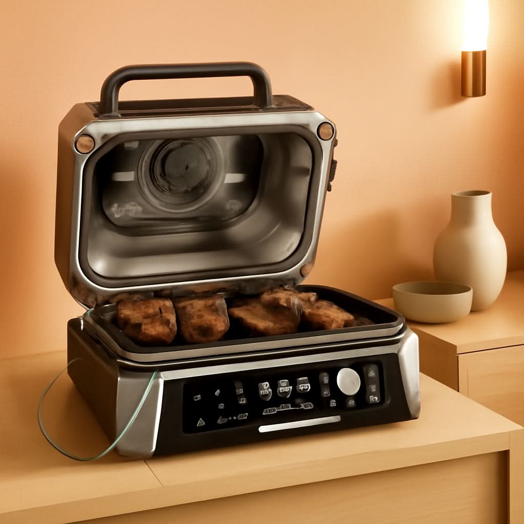 XL Smart Grill Smoker 7 In 1 With App Control Black-0