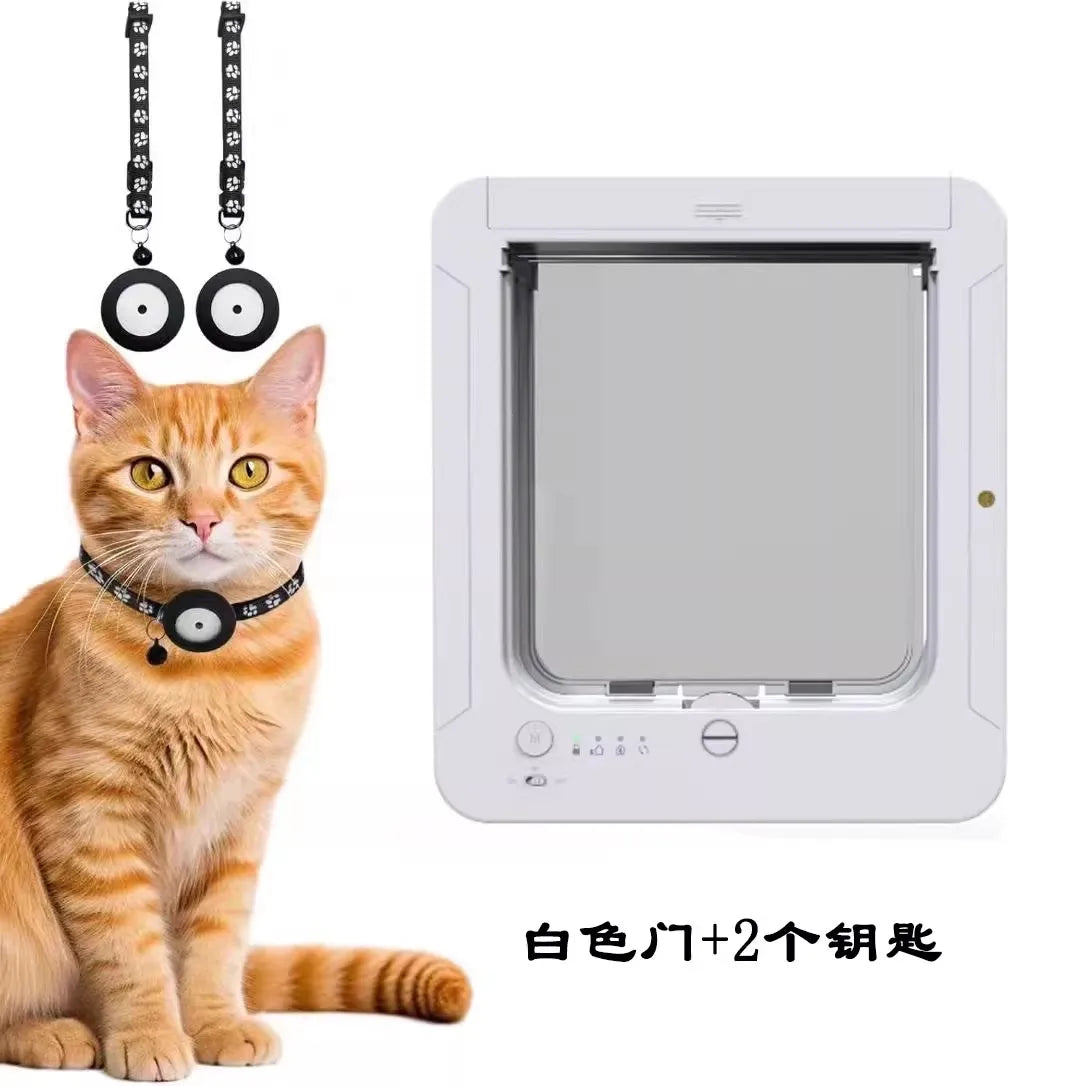 Smart Silent Electric Pet Door for Cats and Dogs Free Passage with Chip Recognition Suitable for Glass, Iron, and Wooden Doors
