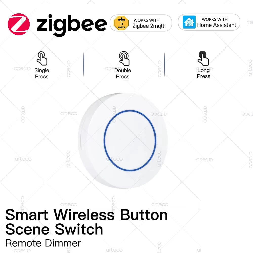 Smart Zigbee Scene Switch DIY Push Button Switch Wireless Remote On Off Controller Smart Home Automation Scenario Switch For Z2M