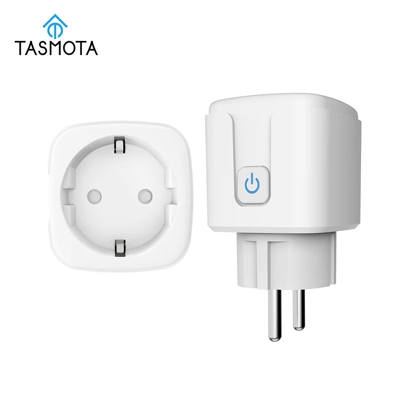TASMOTA Smart Home Preflashed WiFi Plug Works With Home Assitant Electric Consumption Monitoring 16A 100-240V