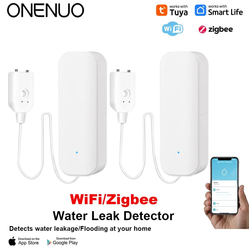 WiFi/Zigbee Water Sensor Tuya Leakage Alarm Flood Leak Detector Smart Home Life APP Water Alert Overflow Alarm Security System