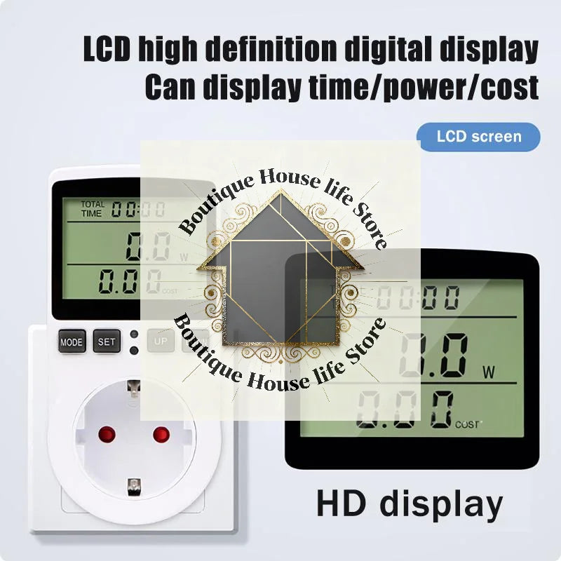 European And US Plug-in Power Metering Socket, Smart Metering Socket, Non-Backlit Voltage And Ampere Meter