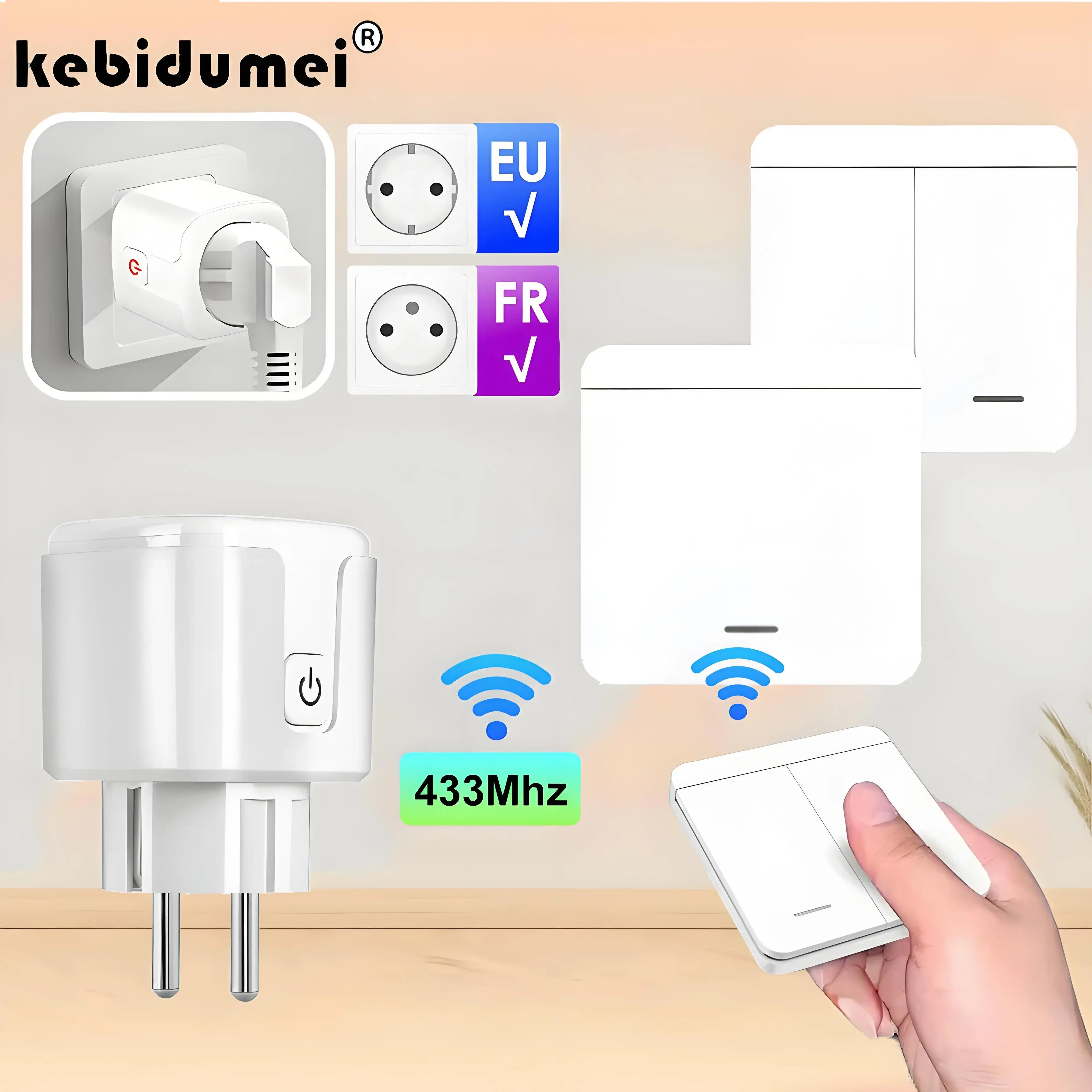 Smart Home Wireless Remote Control Socket Switch 16A EU Plug Electrical Outlet for Remote ON OFF Household Appliance/Light