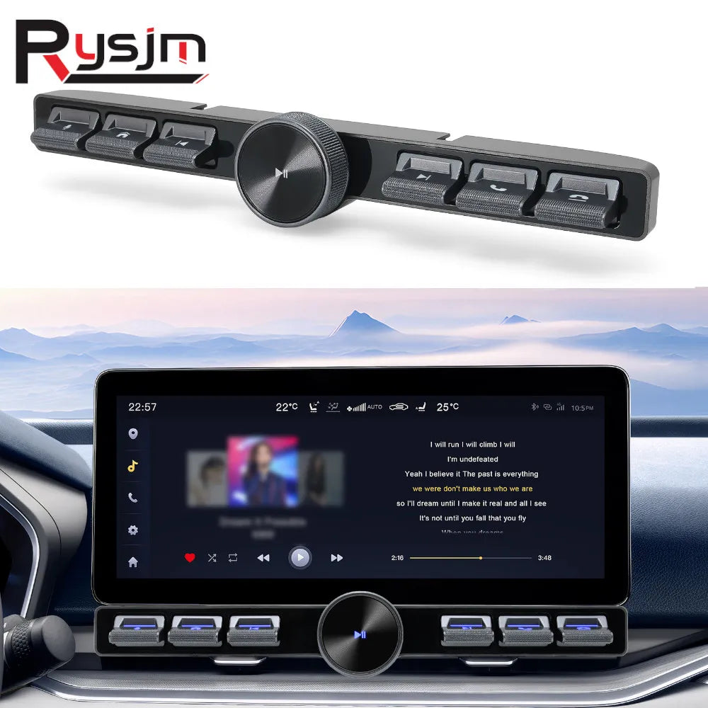 Smart Steering Wheel Controller Wirelss Control Button 7 Keys Intelligent Party Control Adjust Volume LED Button Music Player