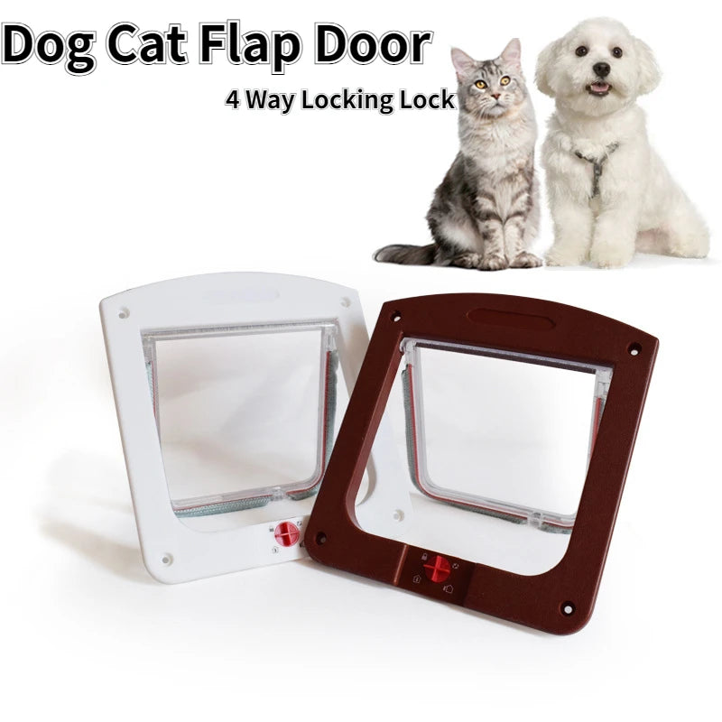 Pet Dogs Cats Door New Safe Lockable Magnetic Screen Outdoor Window 4 Way Locking Gate House Enter Freely Fashion Pretty Garden