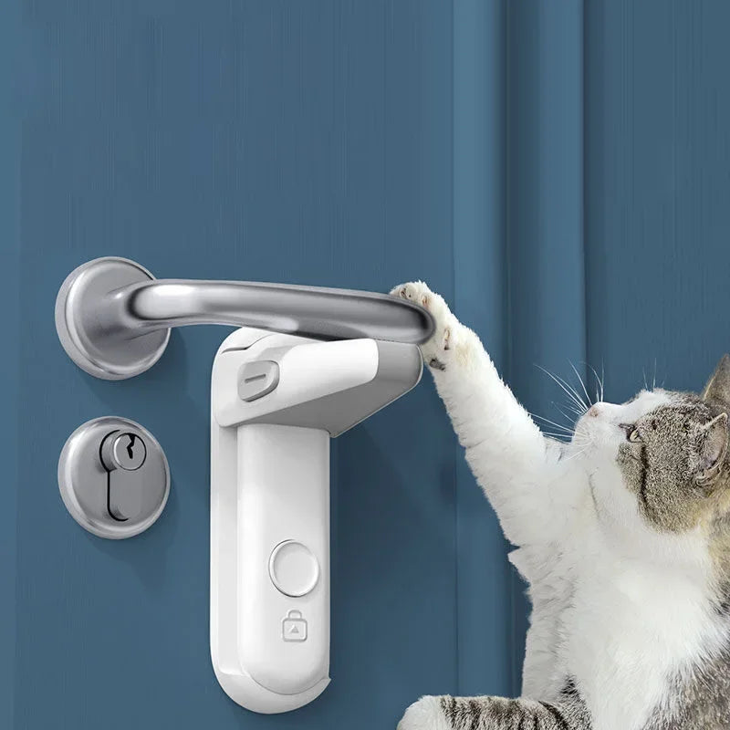 Anti Open Device Cat Pet Door Smart Lock Kitchen Child Safety Lock No Punch Limit Opening Handle Dog Outdoor Gate Limiter