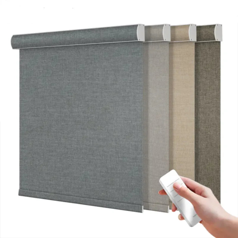 Automatic Hot Sale Smart Control Noise Reduction Three Layer Fabric Smart Roller Blinds For Windows