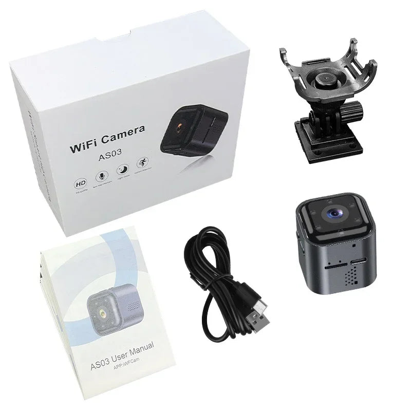 AS03 Smart Wifi Security Camera Mini Camera High Power Low Power Wireless Wifi Action Camera Baby Monitor