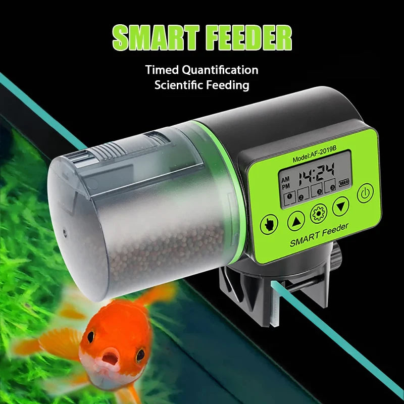 Automatic Fish Feeder Intelligent Timing Digital Aquarium Food Dispenser for Fish Tank Turtle, Electric Fish Feeding Tools