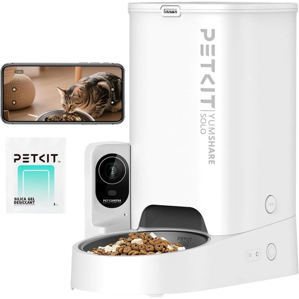 Smart WiFi Pet Feeder with Camera — 1080P Night Vision, App Controlled Auto Food Dispenser for Cats & Dogs
