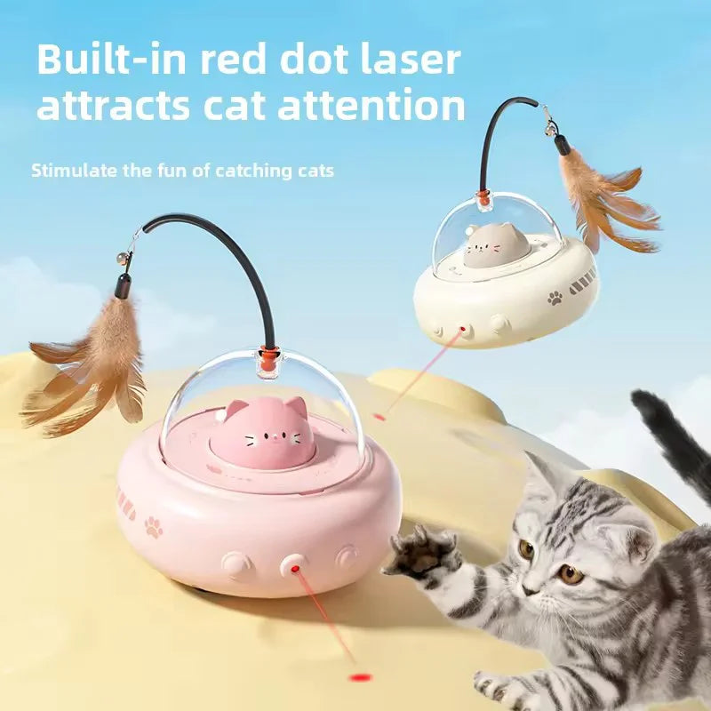 Smart Auto Cat Toy Electric Sensor Feather Laser Wand Interactive Self-Play Anti-Boredom For Indoor Kittens USB Pet Supplies