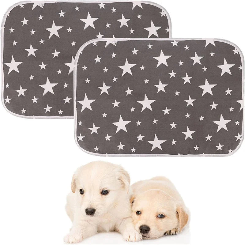 2 Pcs Washable Fast-Absorbing Waterproof Puppy Training Pads with Non-Slip Bottom Reusable Pet Pee Mats for Dogs, Cats & Rabbits