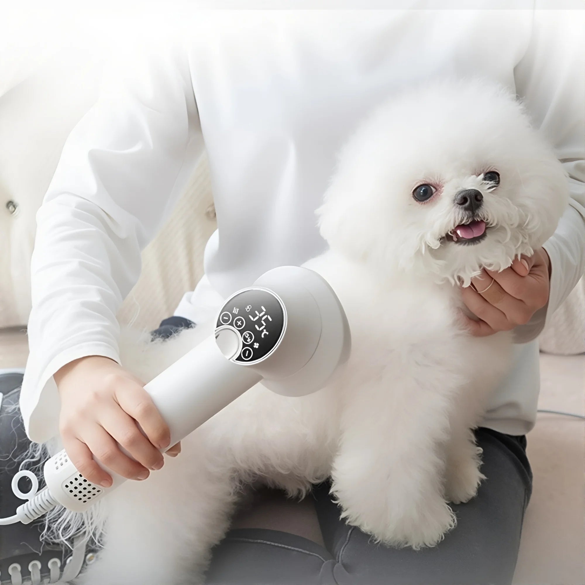Smart Pet Heating Hair Dryer Integrated Dog Dryer Cat Hair Blow and Comb 2in1 Puppy Hair Dryer for Dogs Quick Drying