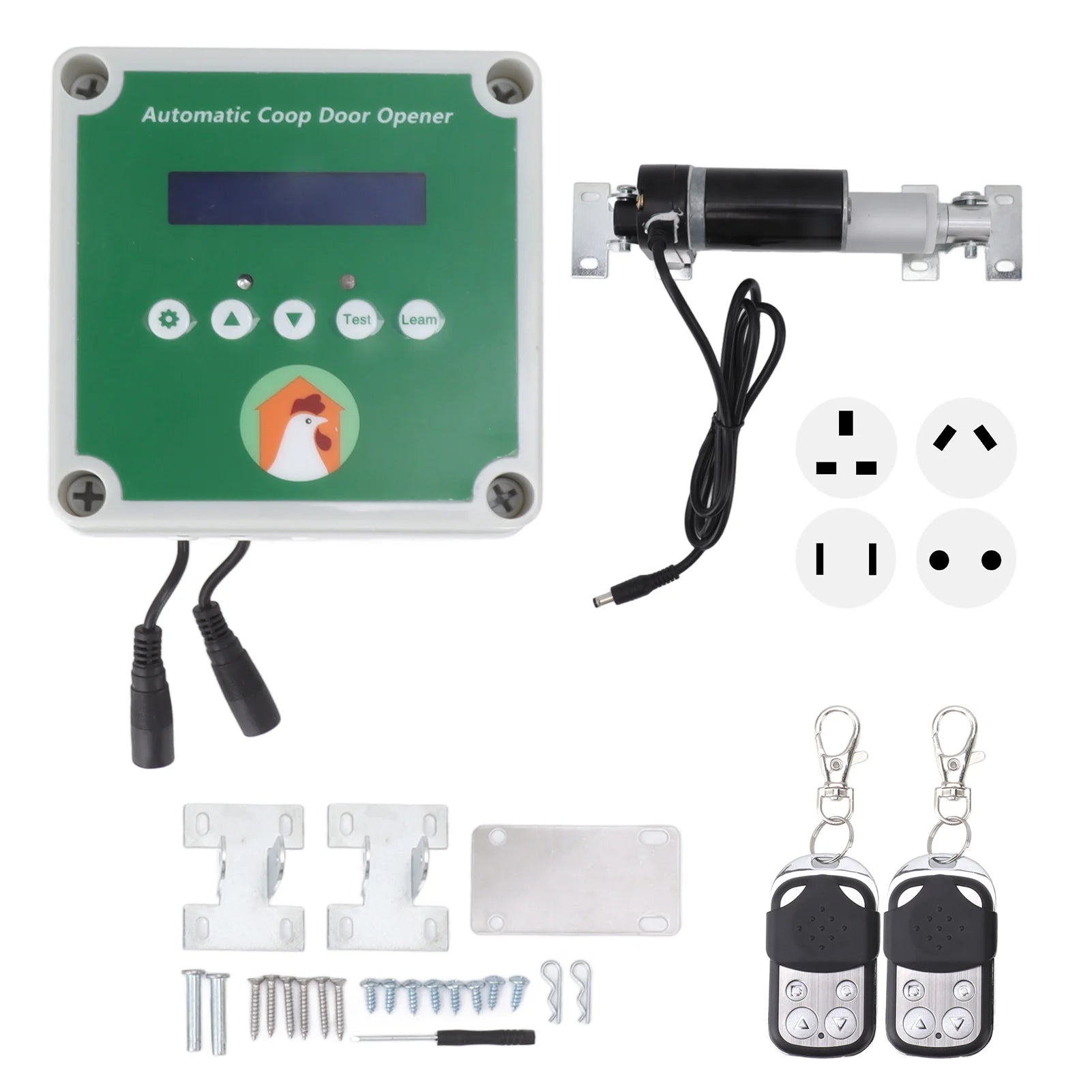 Automatic Chicken Coop Door Opener Kit Electric Chicken Door Actuator Motor Set Programmable Time with Remote Control for Farm