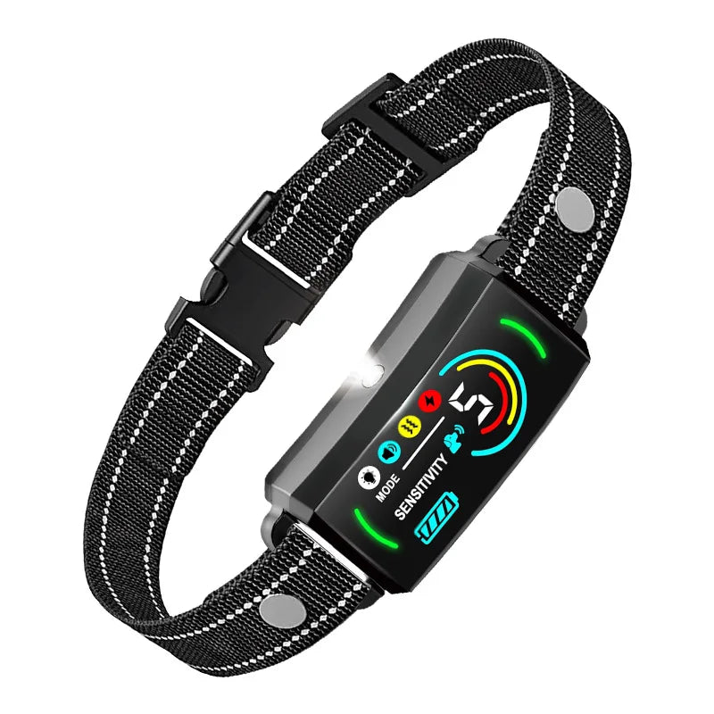 Smart Color Screen Dog Training Anti-barking Device Multi-function Waterproof Dog Collar Electric Shocker Automatic Pet Products