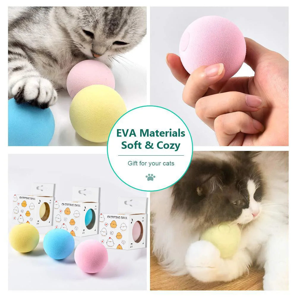 Intelligent interaction Cat Toys Smart Touch Sound Toy interactive Squeak Toy Ball Catnip Training Pet Toy Analog Call Pet