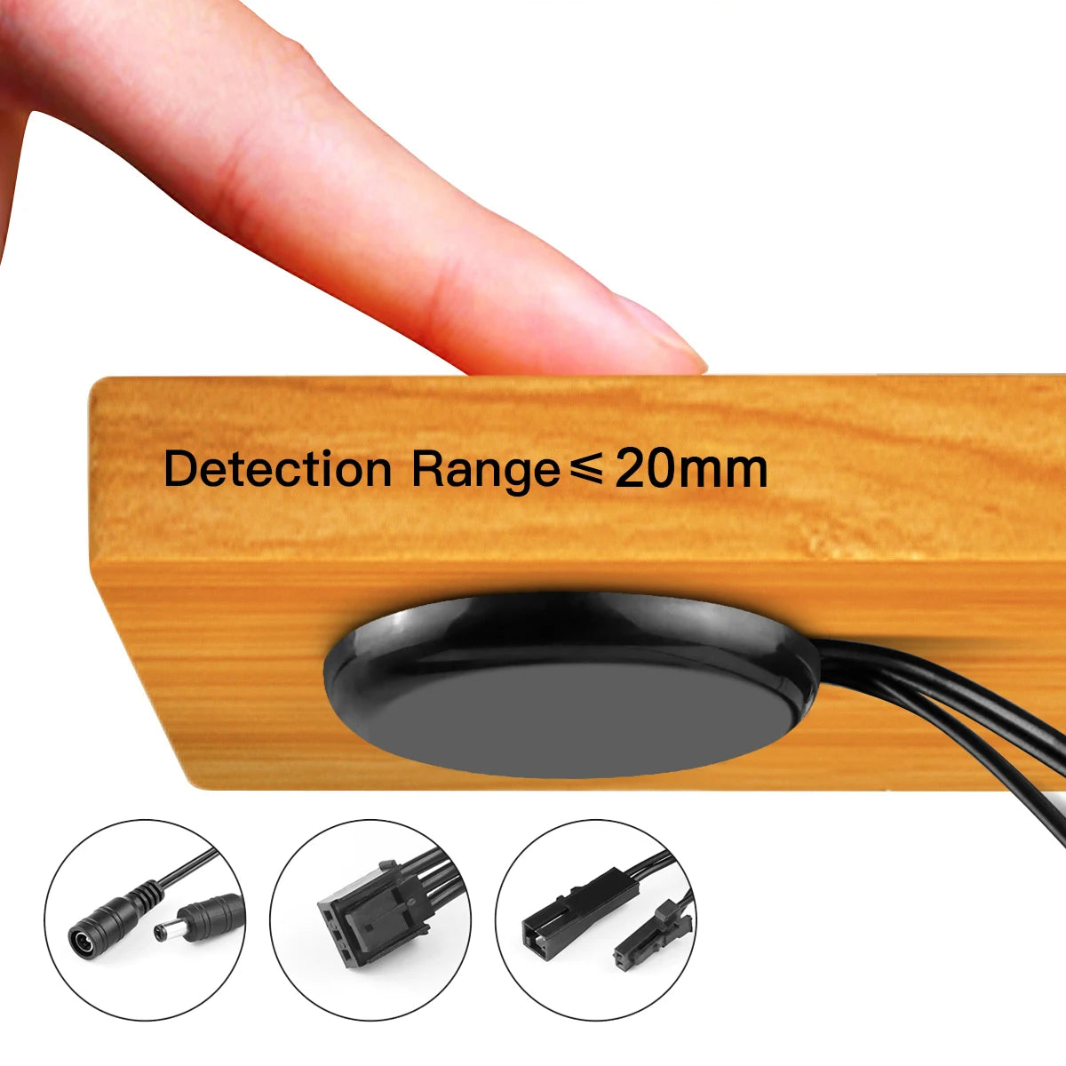 Smart Touch Sensor LED Light Switch Dimmer 12V-24V Penetrable Wood Panel/Mirror 20mm,Hand Scan Induction Switch DC/Dupont Ports