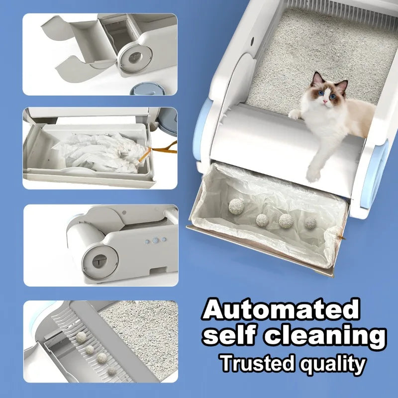Automatic WiFi Control Cat Litter Box Self Cleaning Smart Large Cat Toilet Anti Splash Cats Sandbox Intelligent Pet Supplies