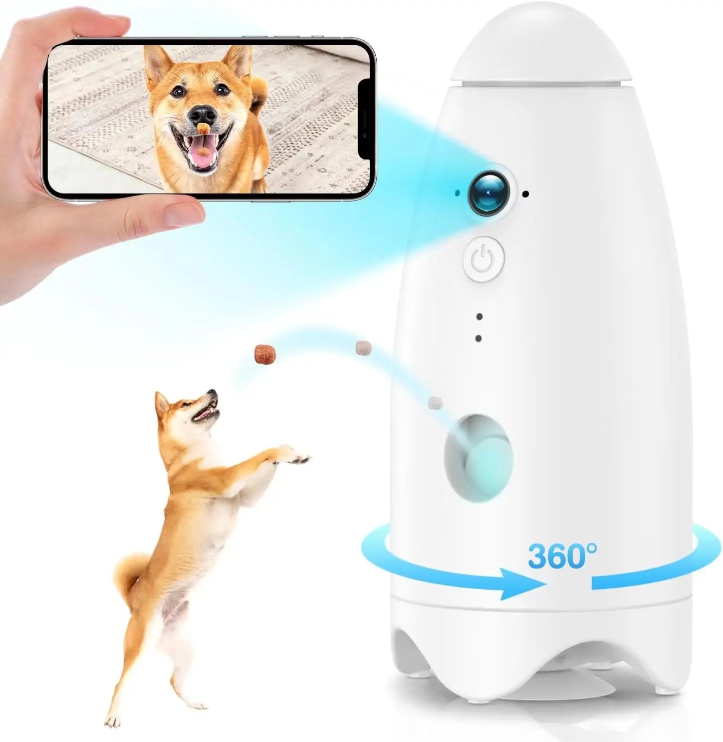 APP Remote Control 1080p Automatic Dog Treat Dispenser With Camera Smart Pet Feeder