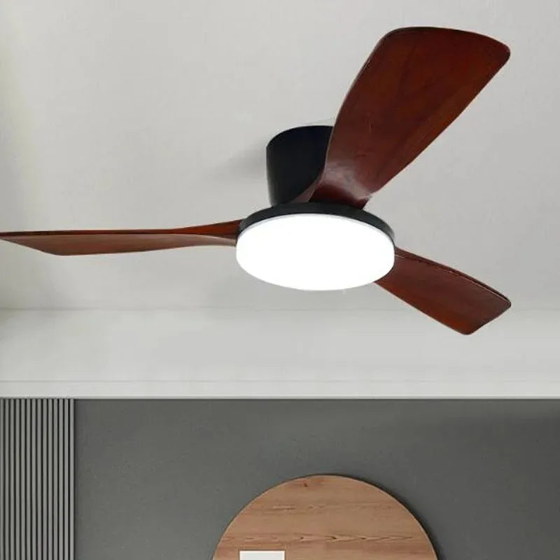 Smart ceiling fan with light 42 52 Inch 35W Wood Ceiling Fan Led Light 6 speed Remote Control Living Bedroom Fans light