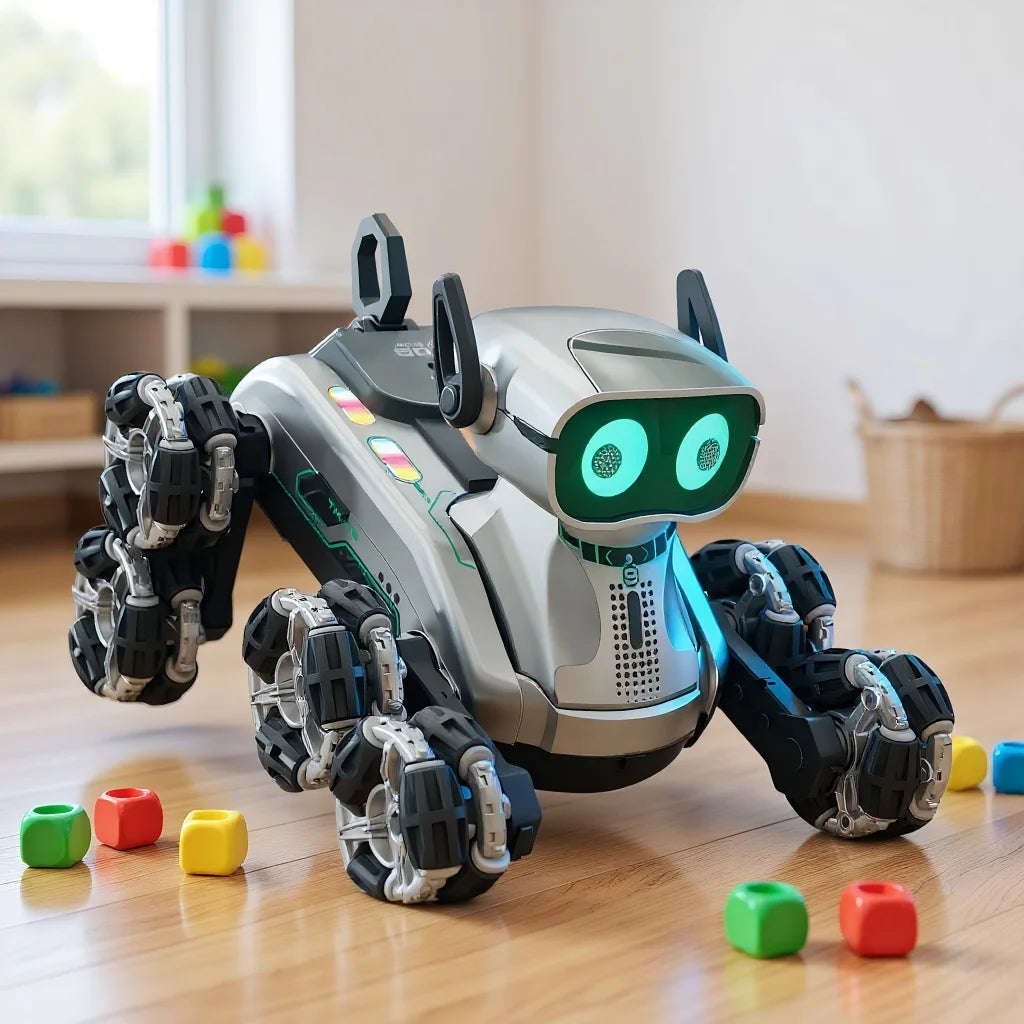 Smart Interactive Robot Dog Toy with Gesture Control & 8-Wheel Movement