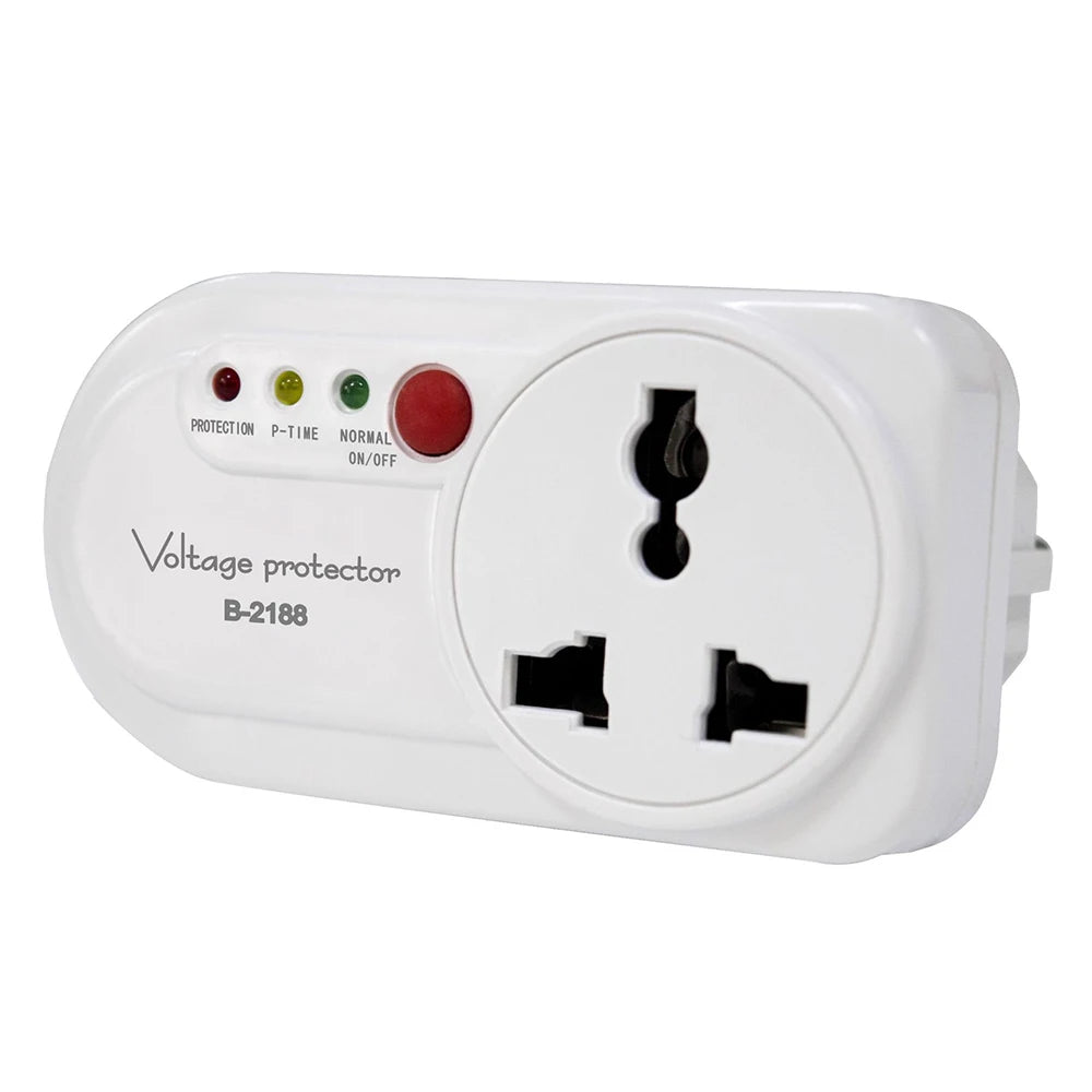 Electronic Voltage and Surge Protector for Refrigerator Single Outlet 2000W 16A Wall Mounted Home Appliance Power Saver with 3 S