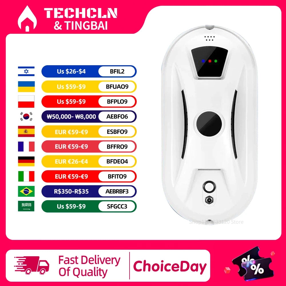 Smart Window Cleaning Robot Electric Intelligent Glass limpiacristales Robot Vacuum Cleaner for Window Remote Control for Home