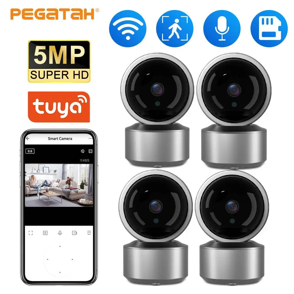 Smart Life 5MP IP WiFi Camera Surveillance Security Baby Monitor Automatic Human Tracking Cam Two Way Audio Indoor Video Camera