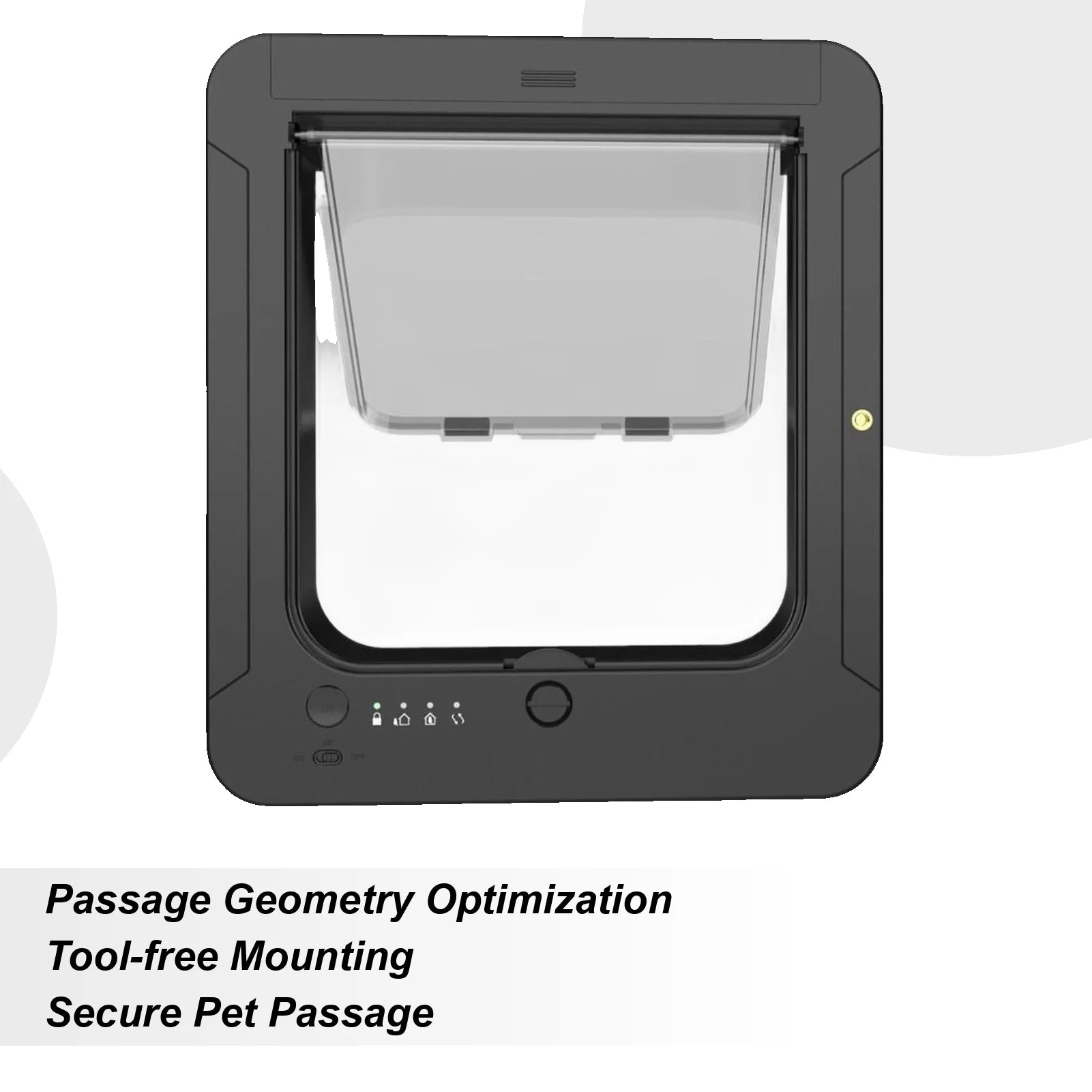 Microchip Pet Door Electronic 4-Way Locking Pet Gate With Remote Control And 2 Sensor Collars Flap Opening Cat Gate For Indoor