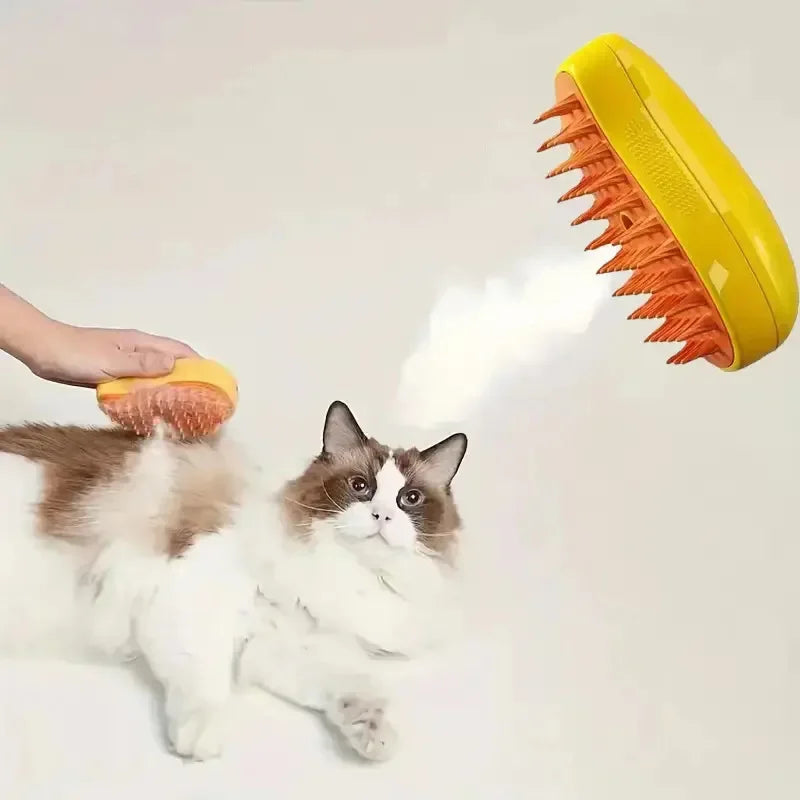3-in-1 Cat Dog Steam Brush Electric Spray Cat Hair Cleaning Brush Massage Hair Removal Comb Anti Flying Brush Grooming Supplies