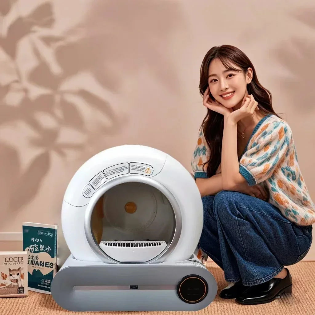 2024 New Design Smart Cat Litter Box Hidden Large Self Electric Automatic Cleaning Sifting APP Control