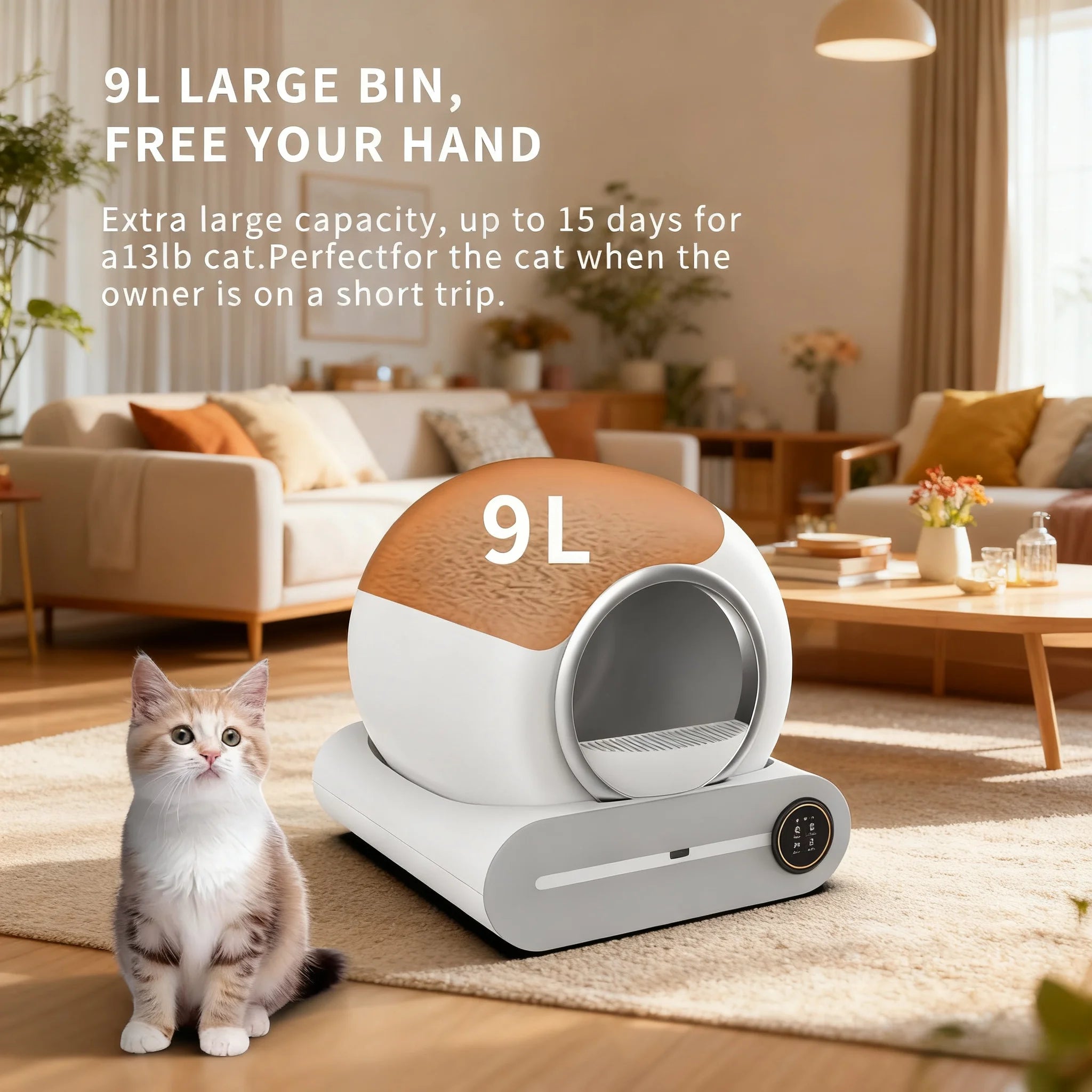 Smart Litter Box Automatic Self-Cleaning Cat Toilet - Electric Large-Sized Cat Sand Box with AI Remote Control