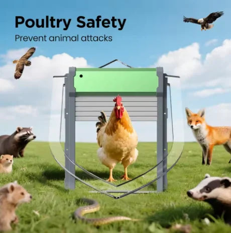 Newest Automatic Chicken Coop Door Chicken Smart Battery Powered Door Light Sensing Auto Chicken Door Opener Chickens Supplies