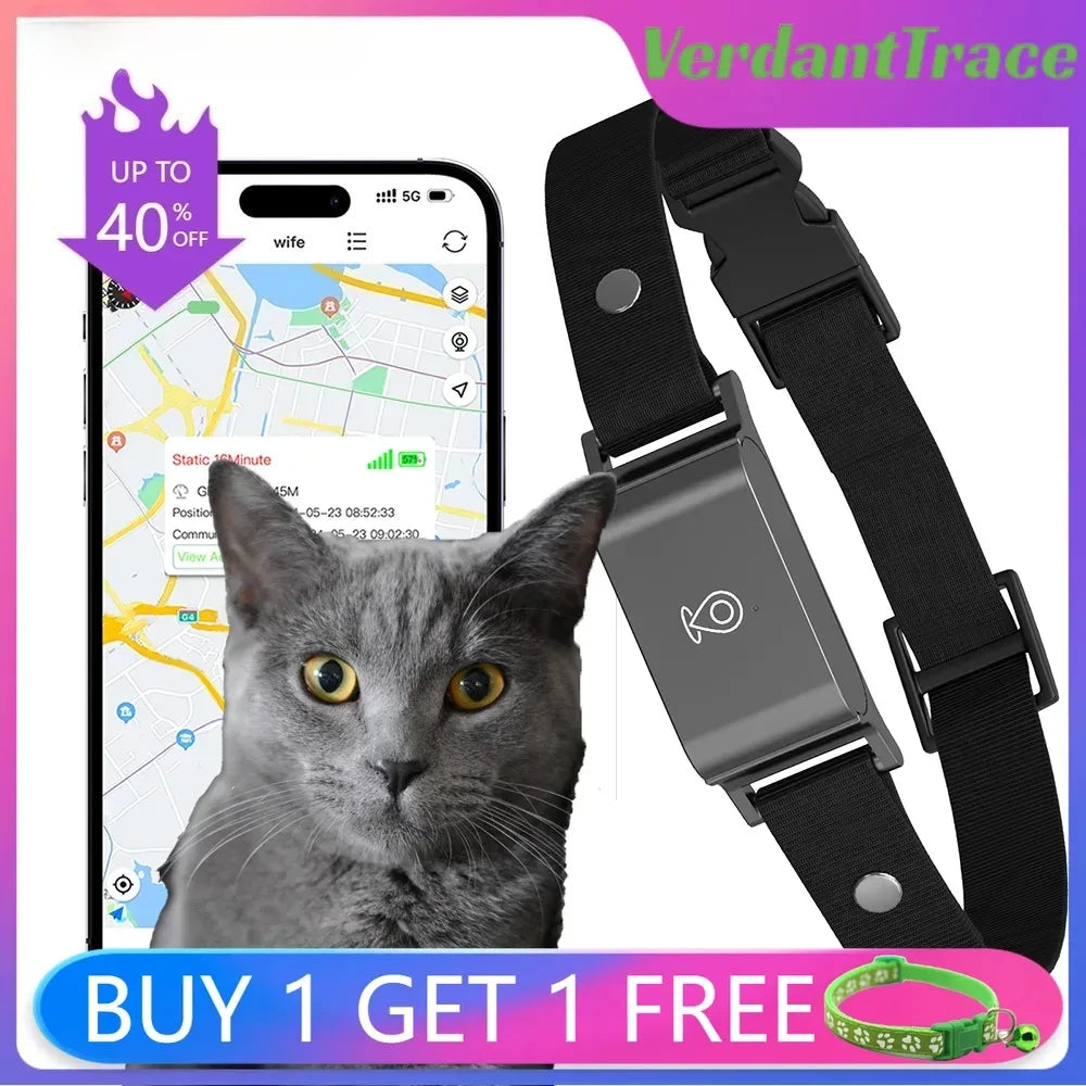 4G Pet GPS Tracker Smart Wearable Collar for Dogs Cats Real-Time GPS Wi-Fi Location Tracking IP67 Waterproof Activity Monitoring
