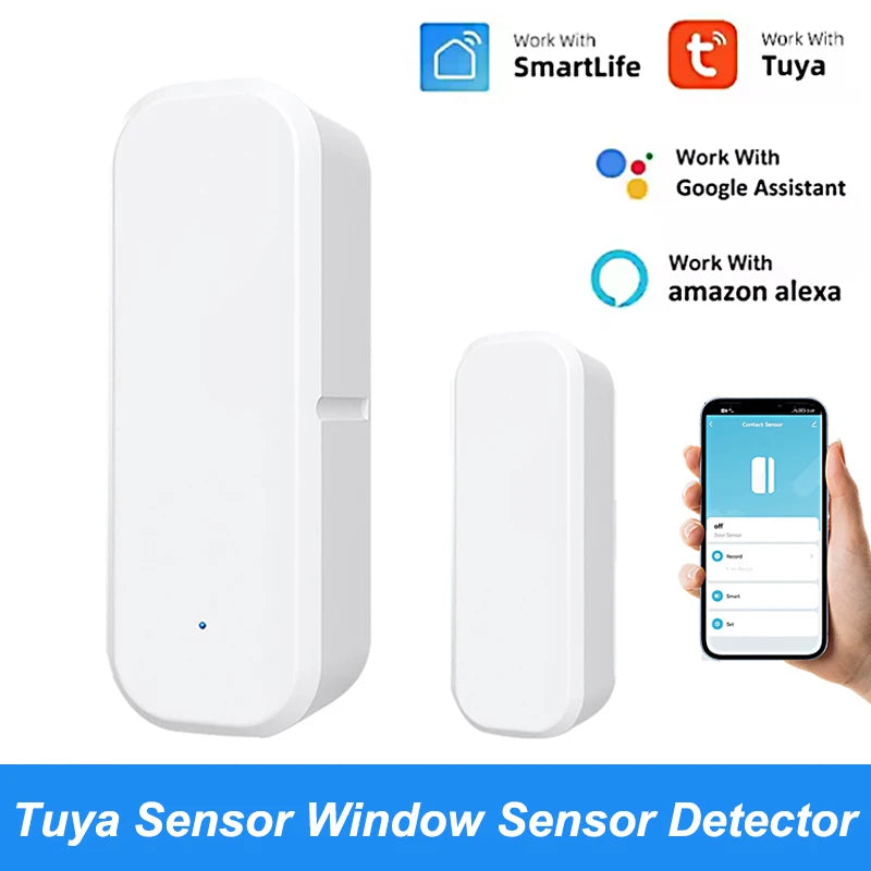 Smart Life App WiFi Door Sensor Window Sensor Open/Close Detector Security Protection Alarm Detector Work With Alexa