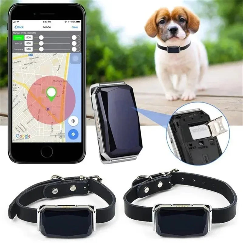 Smart GPS Pet Tracker Collar Real-Time Tracking 5m Accuracy IP67 Waterproof 10-Day Battery Geofence Alerts Dogs Cats Positioning