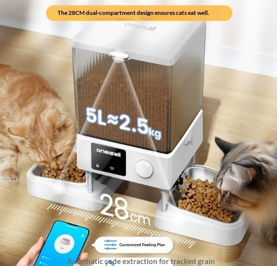 Smart Home Paws Auto Cat Feeder | Dual Bowl | App-Controlled | 5L Capacity