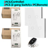 Smart Home Touch Light Switch Led Wireless 86*86 Remote on Off Wall Switch AC 110V 220V 10A Receiver 1/2/3gang for Ceiling Lamp