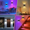 2PC Outdoor Wall Lights 10W RGBCW LED Patio Wall Light Fixture Smart Modern Outdoor Light with App/Voice Control Adjustable Beam