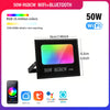 Outdoor RGBCW Smart Floodlight has 16 million colors Adjustable color temperature WIFI and wireless connectivity for patio