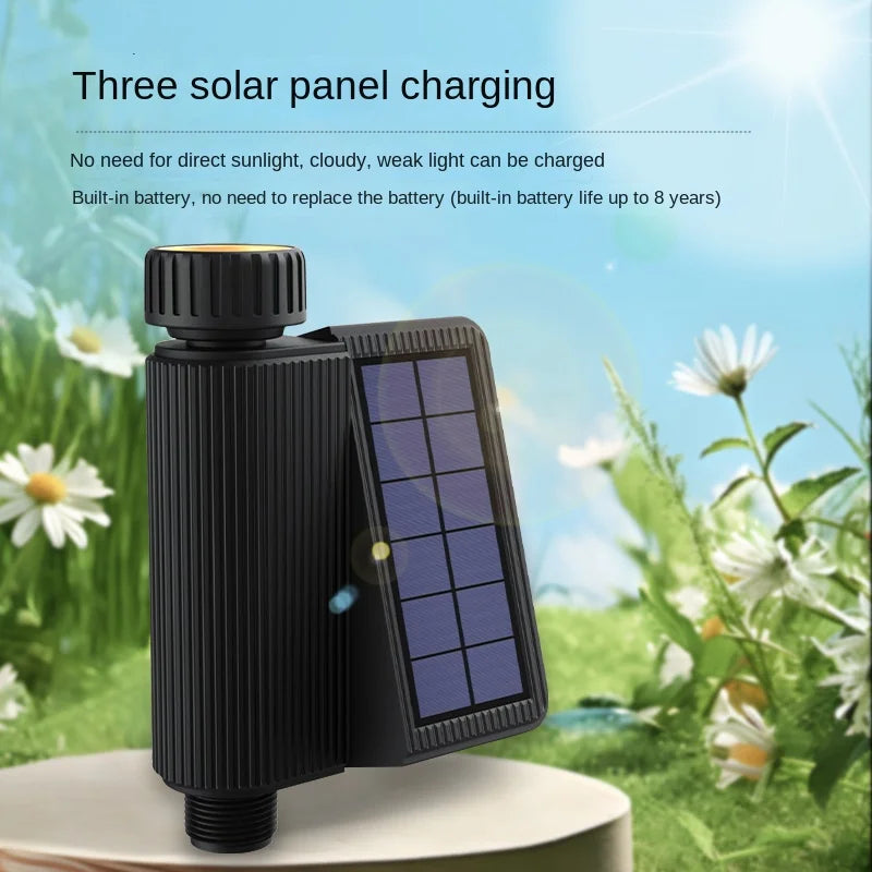 Tuya Smart Wifi Watering Timer Solar Energy Sprinkler Drip Irrigation System Built-in Water Flow Recorder Water Controller