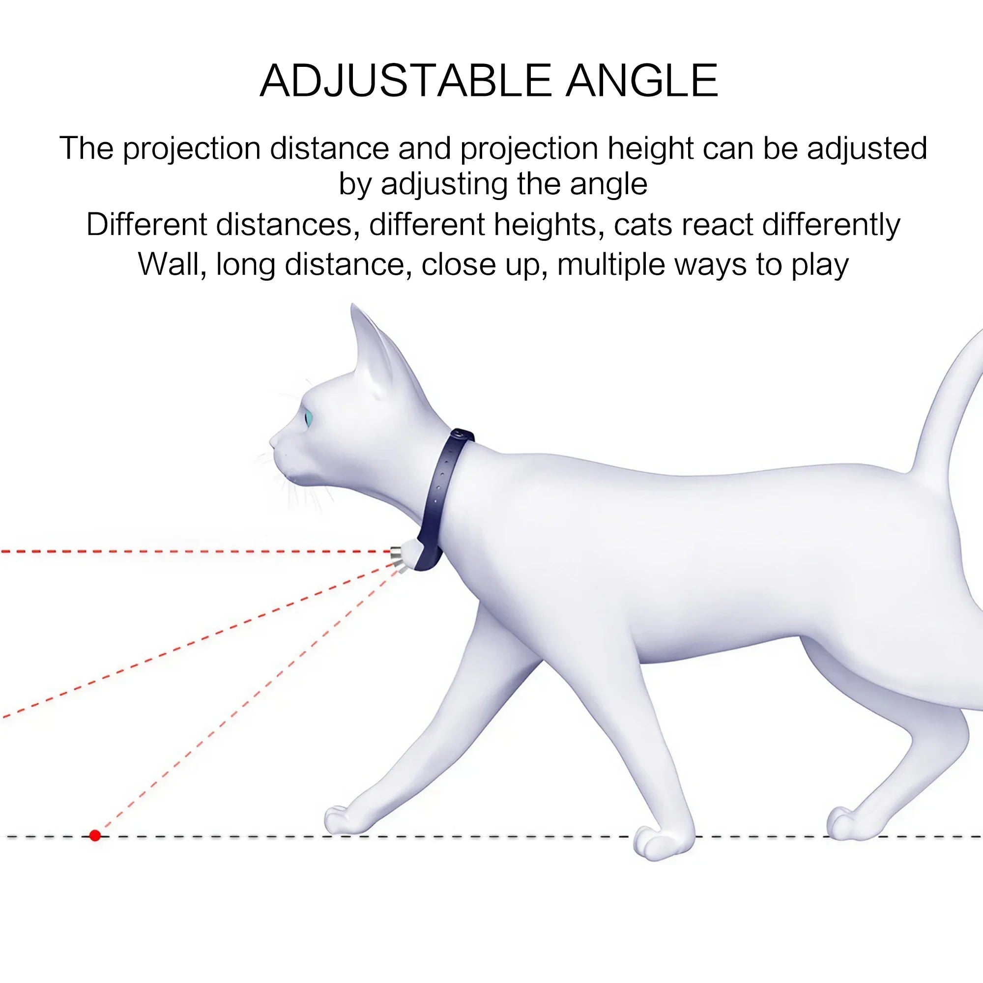 STONEGO Cat Toys Smart Tease Laser Collar Pet Self-High Toys Auto Tease Cat Toys Laser Tease Cat Magic