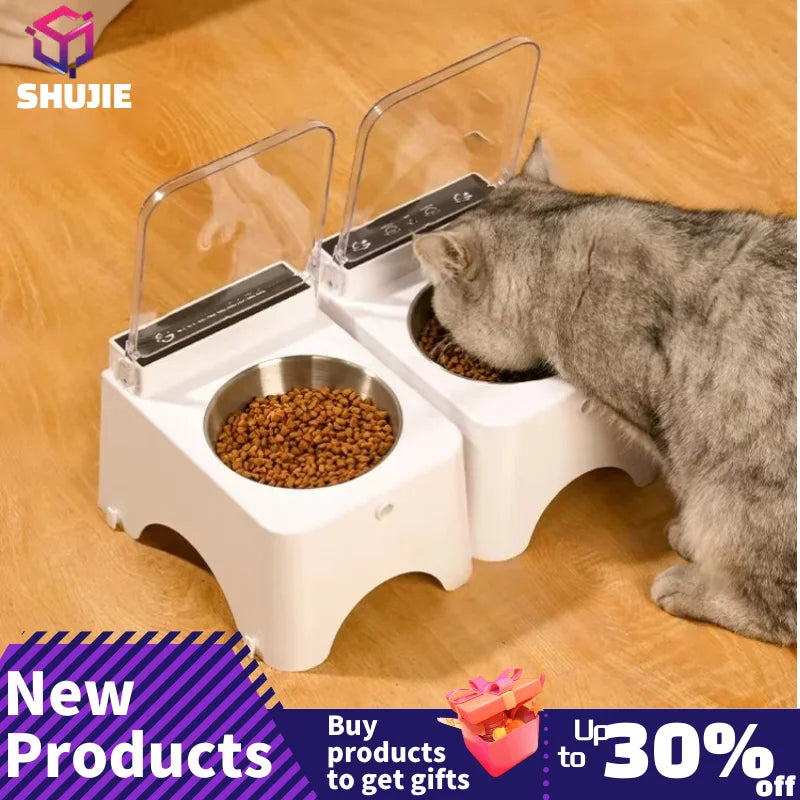Smart Cat Bowl Pet Feeder Bowl Cat Dog Food Feeder Infrared Sensor Auto Open Cover Smart Feeder Anti-mouse Cat Food Dispenser