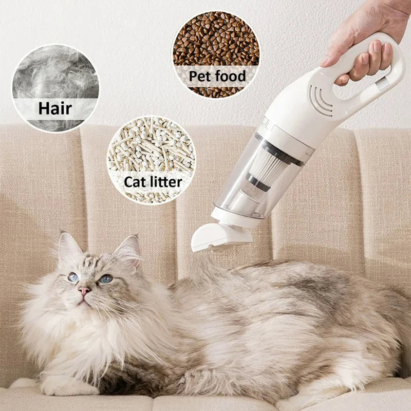 Pet Electric Cleaner Cat Hair Cleaning Vacuum Cordless 12000Pa Suction Portable For Dog Hair Carpet Remove Hand-held Cleaning