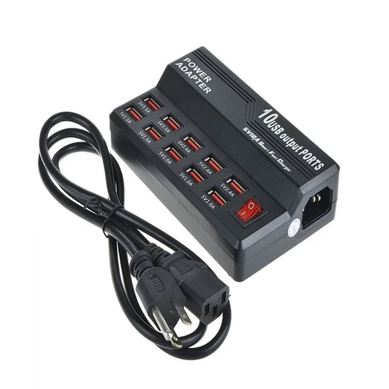 Smart 10 ports usb fast charger universal power adapter usb charger adapter