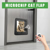 Microchip Pet Door Electronic 4-Way Locking Pet Gate With Remote Control And 2 Sensor Collars Flap Opening Cat Gate For Indoor