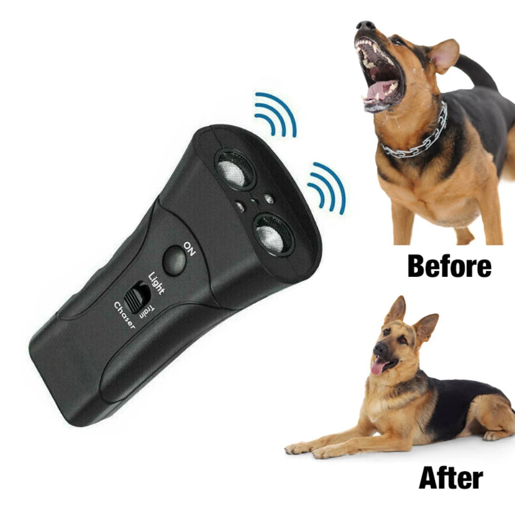 Dog Bark Deterrent Device Ultrasonic Dog Training Tool Bark Collar Alternative Stops Bad Behavior for Home Battery Operated