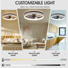 Smart LED Ceiling Fan Chic Nordic Style Slim Build 3 Color Adjustable 6 Wind Speeds Quiet Operation Electric Fan for Living Room