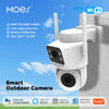 Moes Tuya Smart WiFi Outdoor Camera Security 8MP Dual Screen 2.4G/5G IP65 Waterproof Auto Track Two-Way Audio Motion Detection