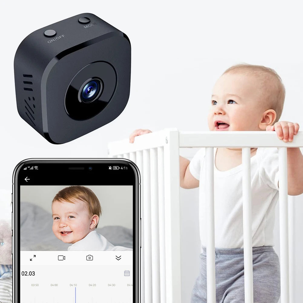 Smart Wireless Security Camera Rechargeable Househeld WiFi Surveillance Motion Detection Mini HD Camera for Home Office